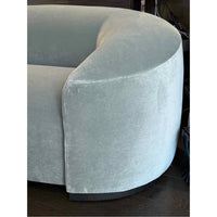 Custom Curved Sofa in Performance Velvet Seafoam 100"Wx38"Dx29"H