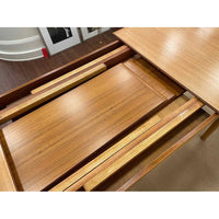 Mid-Century Danish Teak Extension Dining Table w/ Storage for 3 Leaves (AS IS)