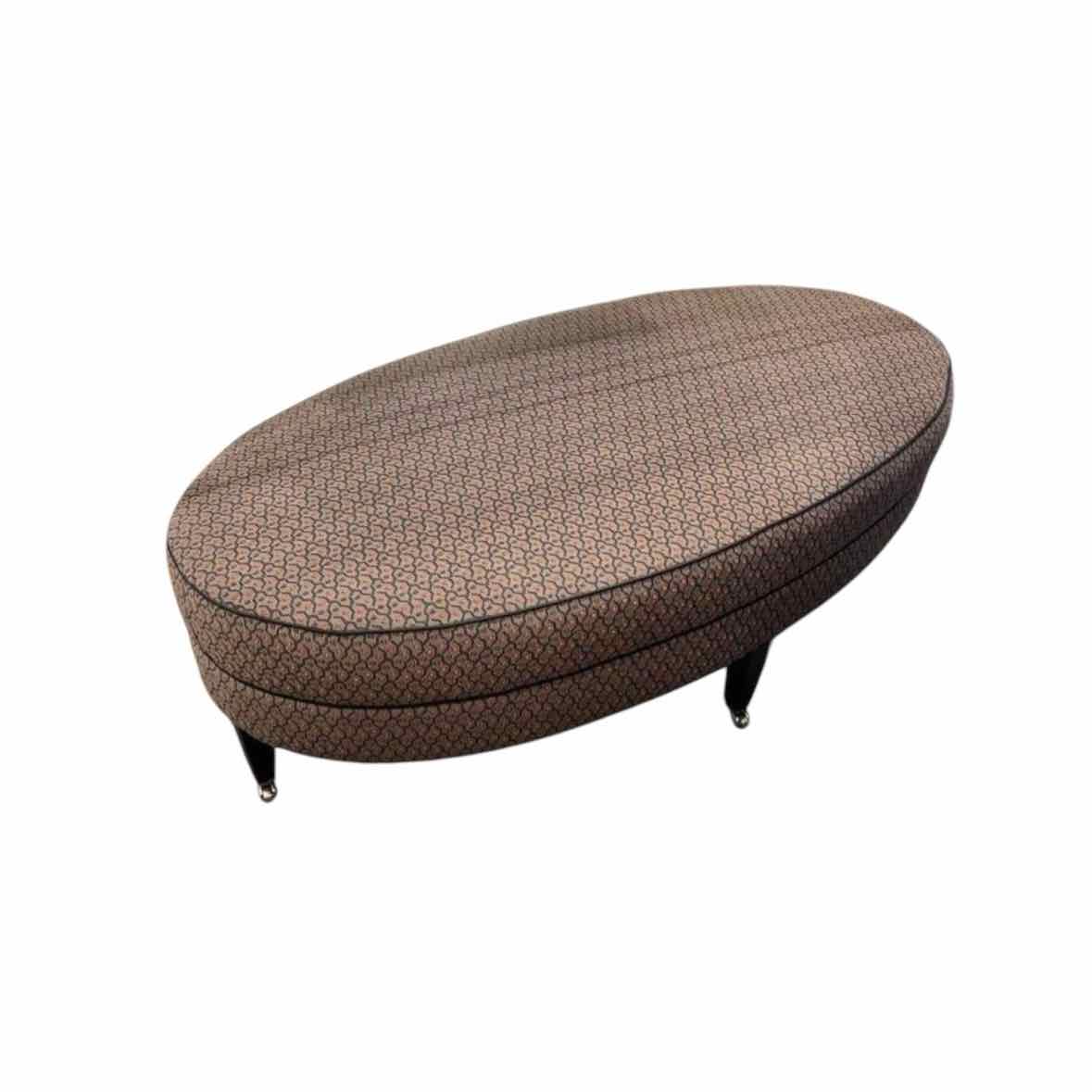 Large Charcoal Oval Cocktail Ottoman