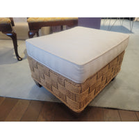 SET of 'Balta' Organic Woven Seagrass Chair & Ottoman by Ethan Allen