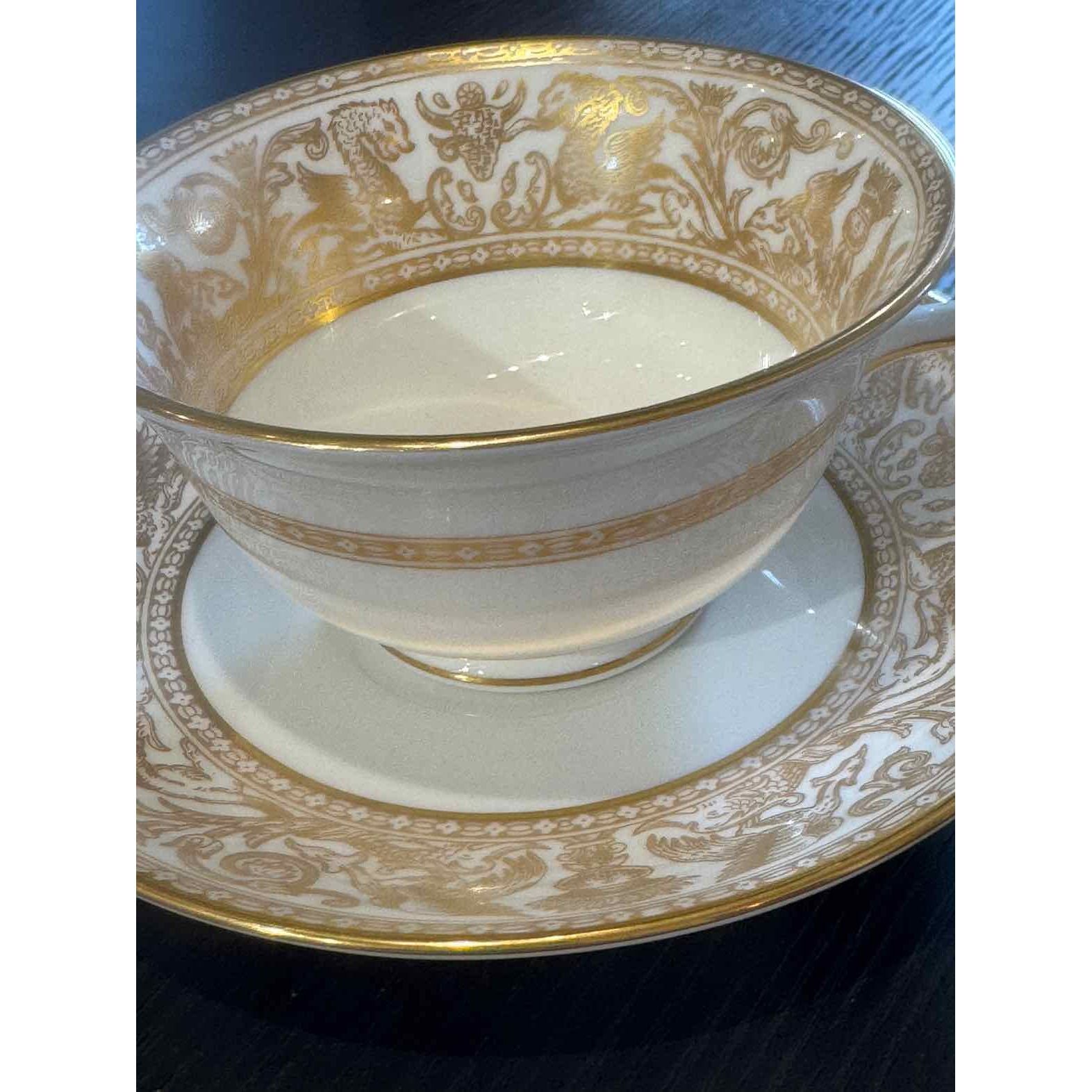 Set 13 pcs,  Seven & Six Cups, Wedgewood Florentine Gold