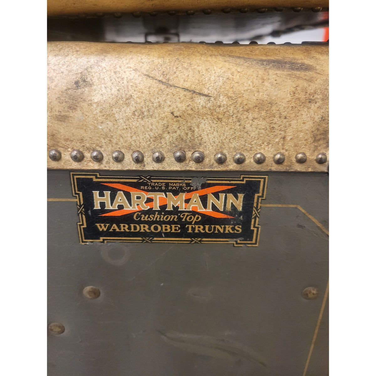 Vintage Hartmann Cushion Top Wardrobe Steamer Trunk
