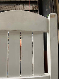 SET of 3 Vintage White Counter Stools w/ Toile Seat Cushions (AS IS)