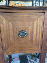 Vintage Dark Wood Buffet w/ Brass Pulls (AS IS)