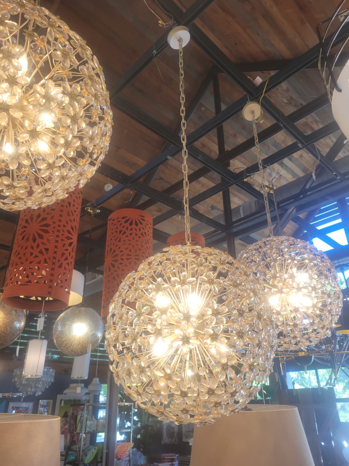 Round Starburst Pendant Light