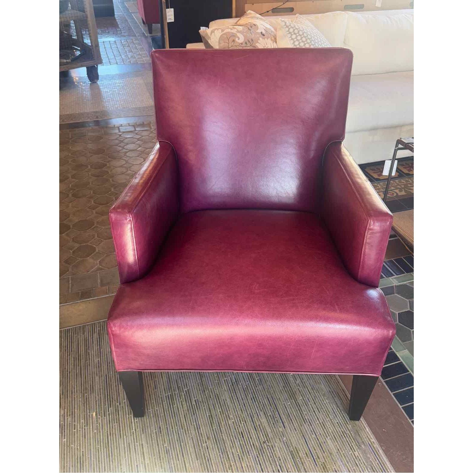 Magenta Leather Armchair