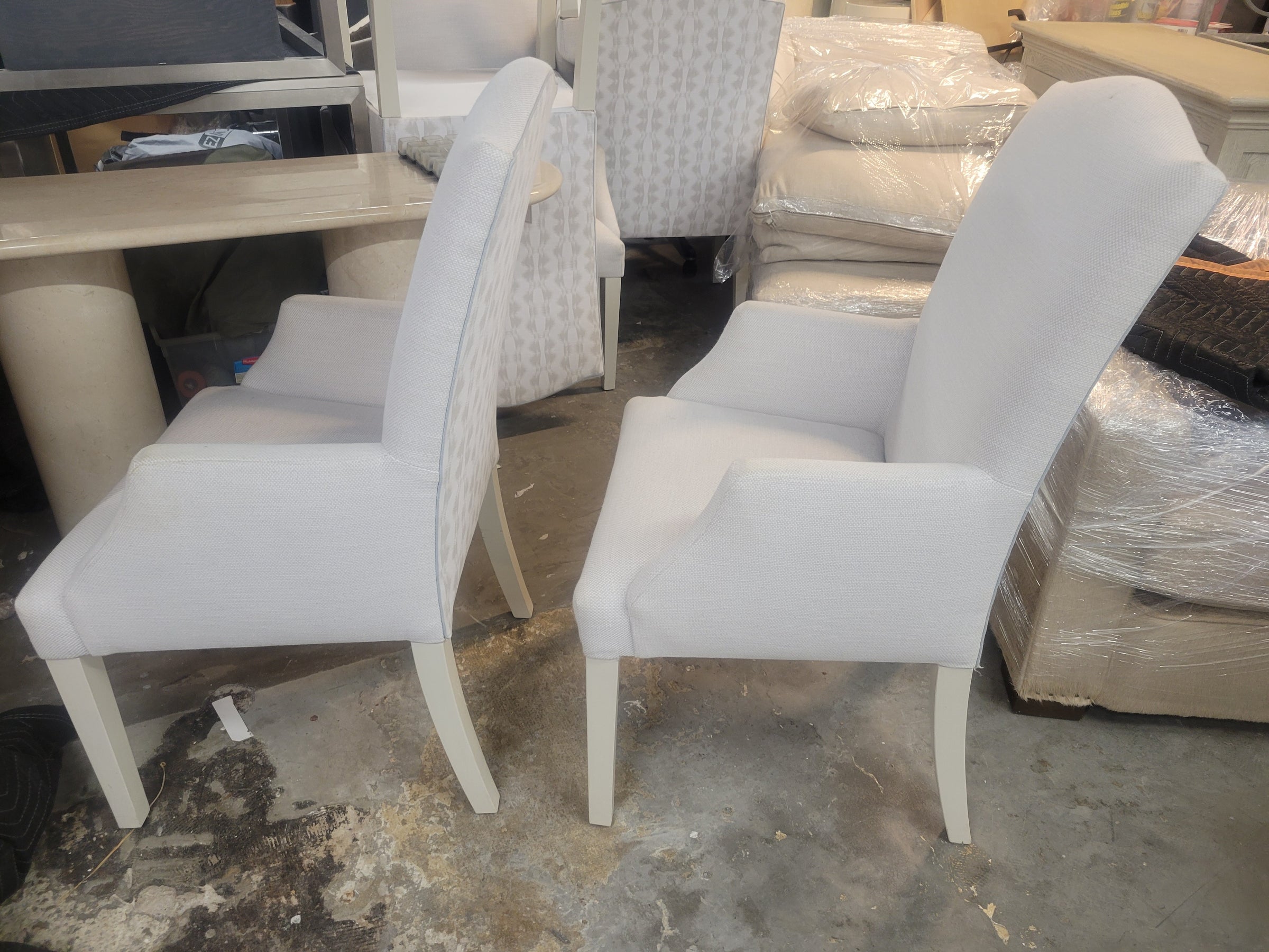 SET of 6 Custom Upholstered High-Back Arm Chairs Attrib. to RH (AS IS)