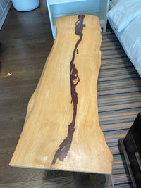 Live Edge Slab Coffee Table on Metal Legs