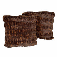 Pair of Brown Faux Fur Pillows by Fabulous Fur