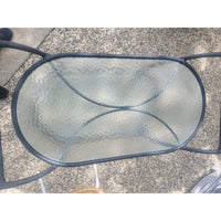 Outdoor Glass & Black Metal Serving Cart - colletteconsignment.com
