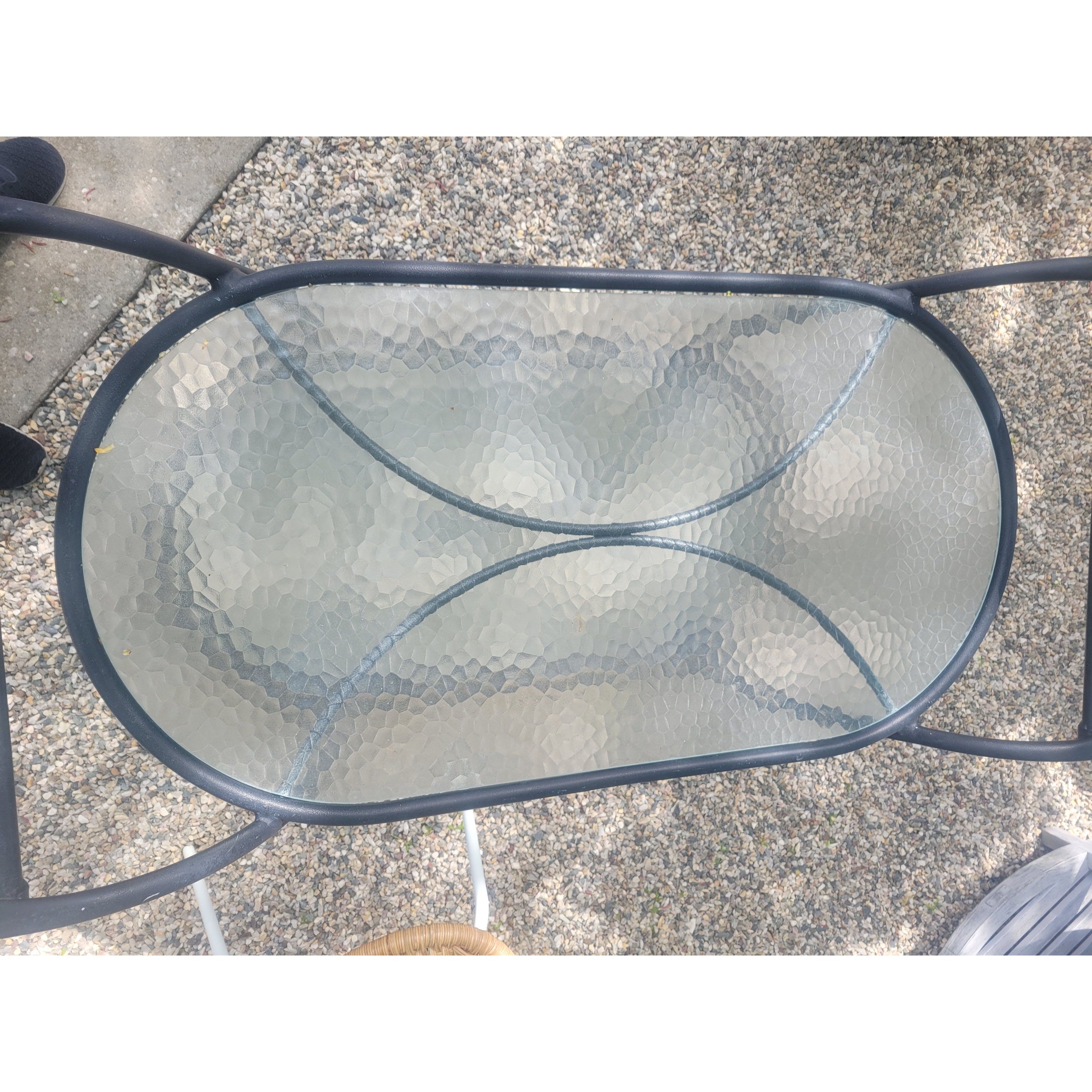 Outdoor Glass & Black Metal Serving Cart - colletteconsignment.com
