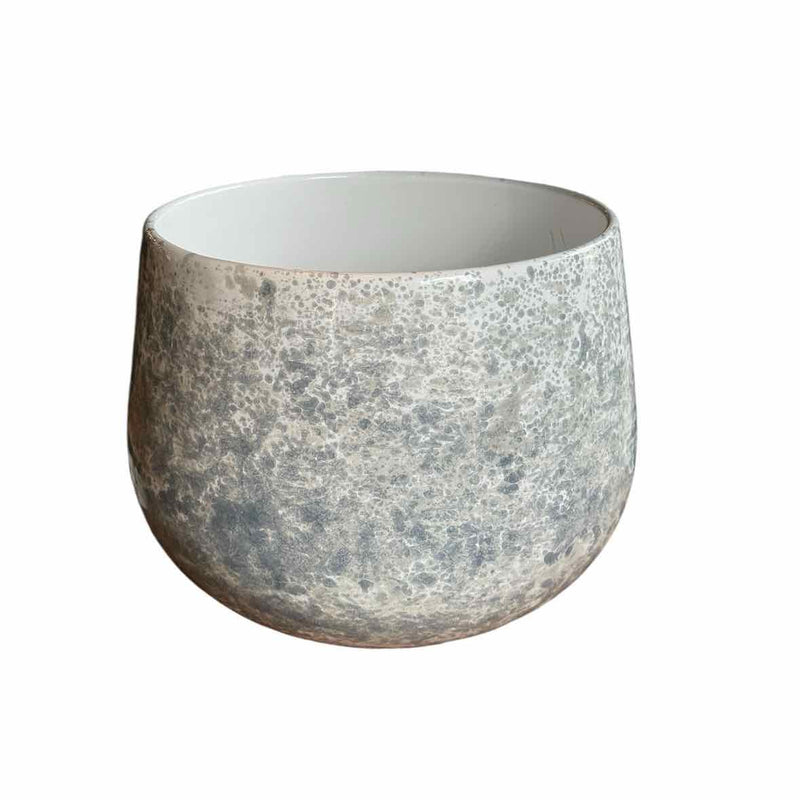 small planter indoor Destinos Small White & Grey Indoor Planter – colletteconsignment.com