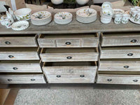 Gray Pine Wood 11-Drawer Burns Sideboard by Jana Ward