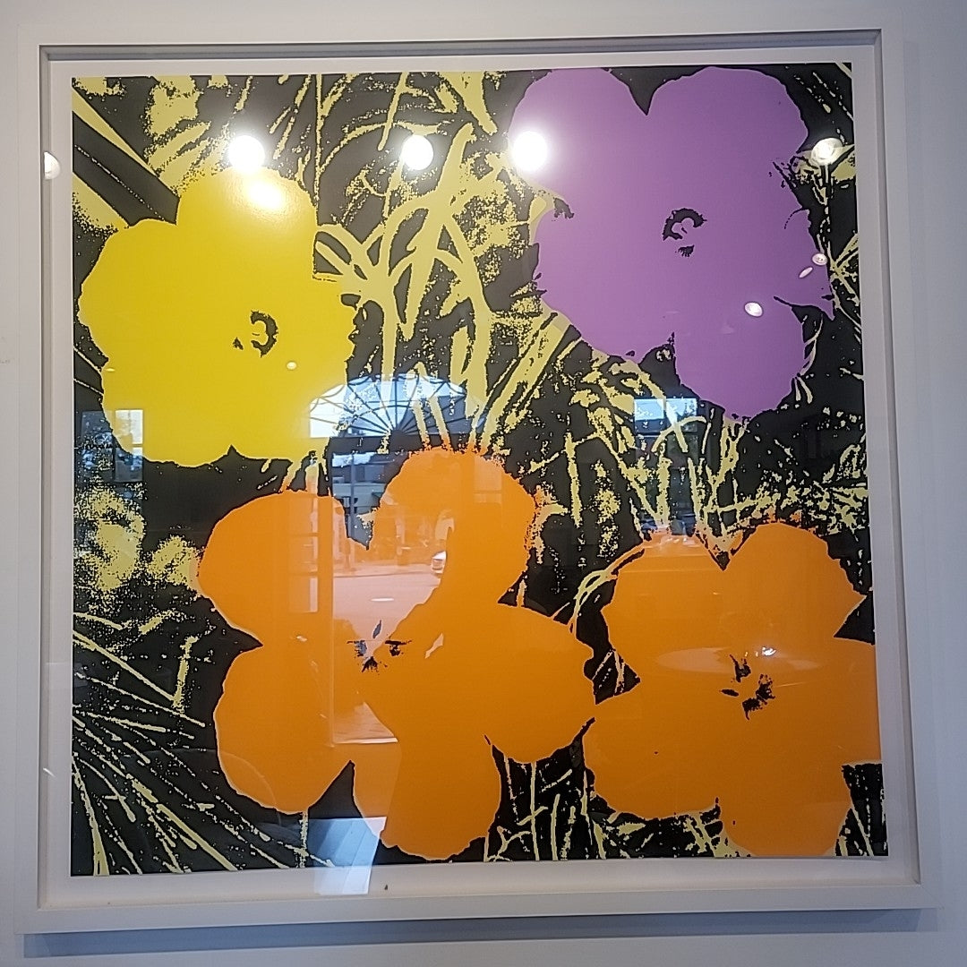 Andy Warhol, Series 11 Print. "Flowers" - 39.5"sq x 2"D