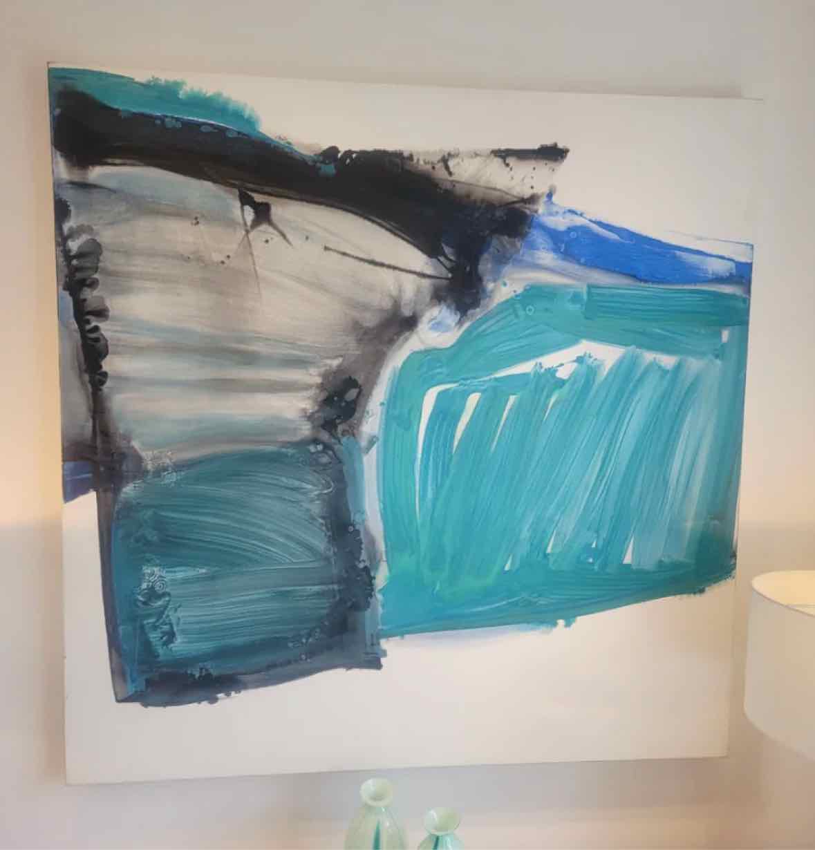 'La Blanches Bleu-Vant-Noire' Abstract Painting
