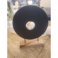 Two-Tone Wood Disk Sculpture - colletteconsignment.com