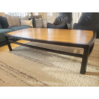 6-ft Rosewood & Oak Two-Tier Coffee Table by Edward Wormley for Dunbar - colletteconsignment.com