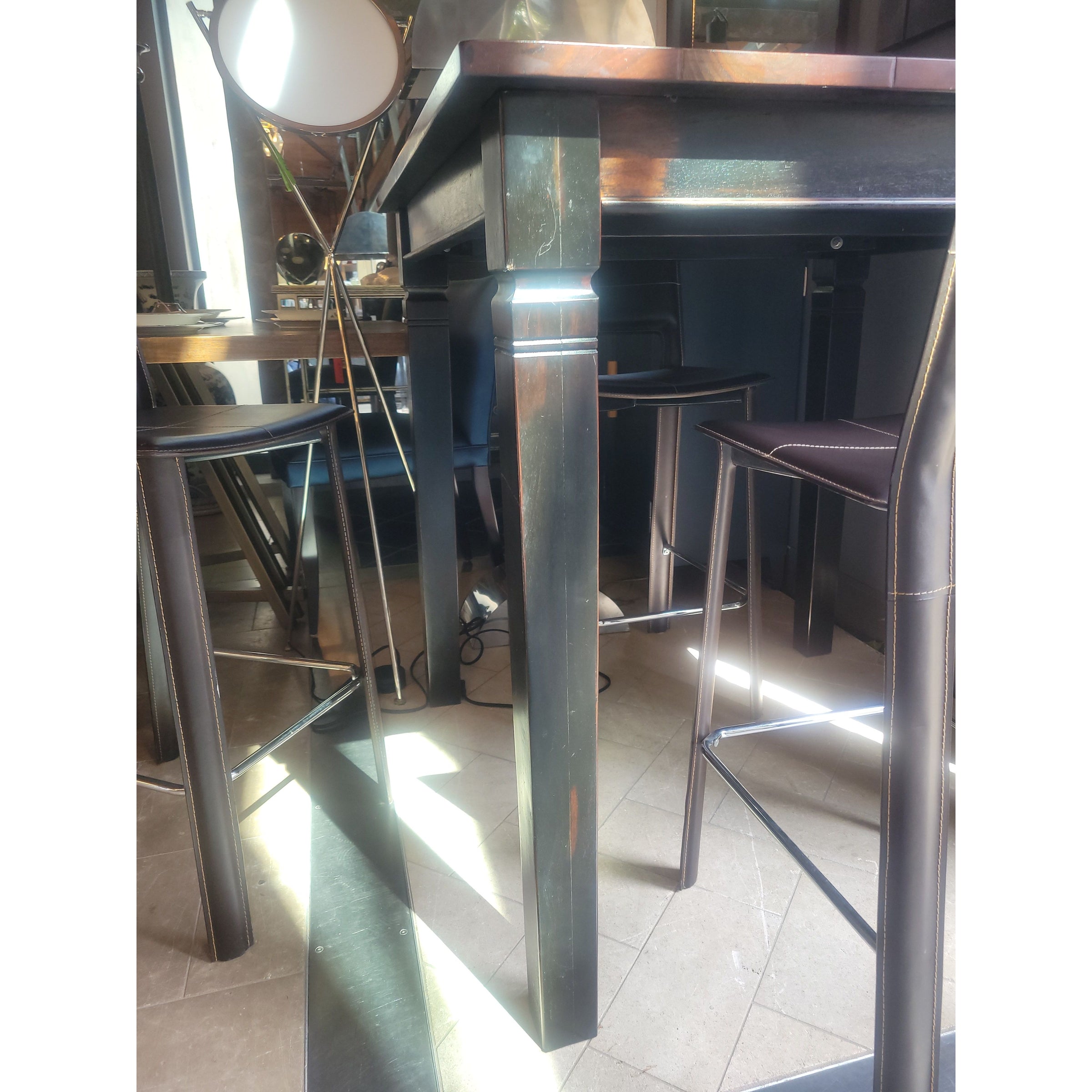 Square 2-Tone Wood Pub Table by Arhaus - colletteconsignment.com