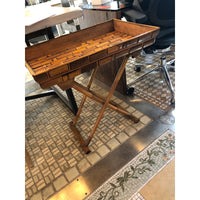Tortoise Shell Bamboo Folding Tray Table - colletteconsignment.com