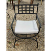 SET of 6 'Felix' Dark Gray Metal Dining Chairs w/ Ivory Cushions by Made Goods