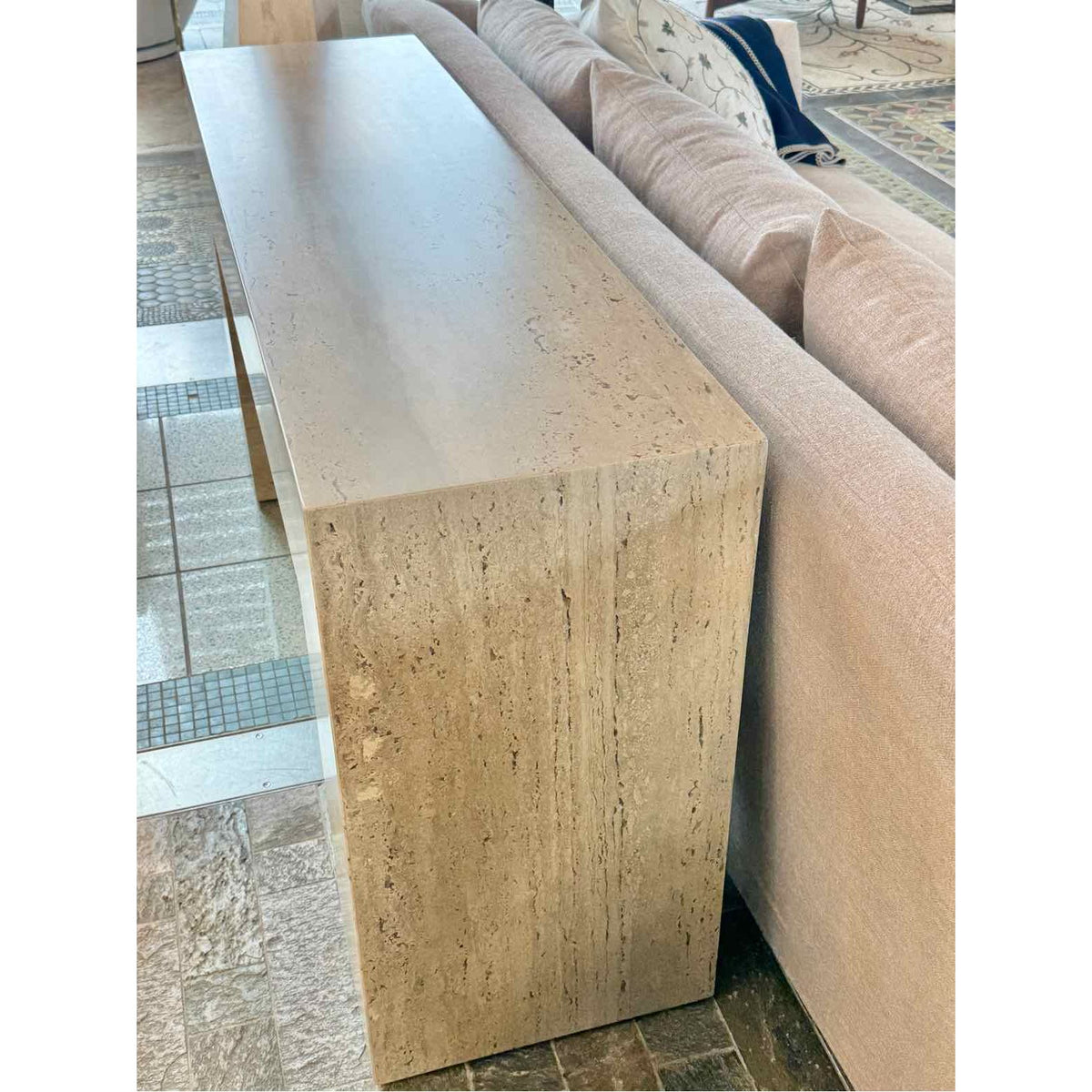 Brooklyn Travertine Console Table