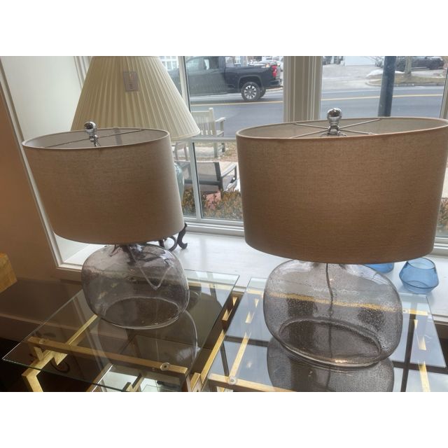 PAIR of Bubble Glass Table Lamps - colletteconsignment.com
