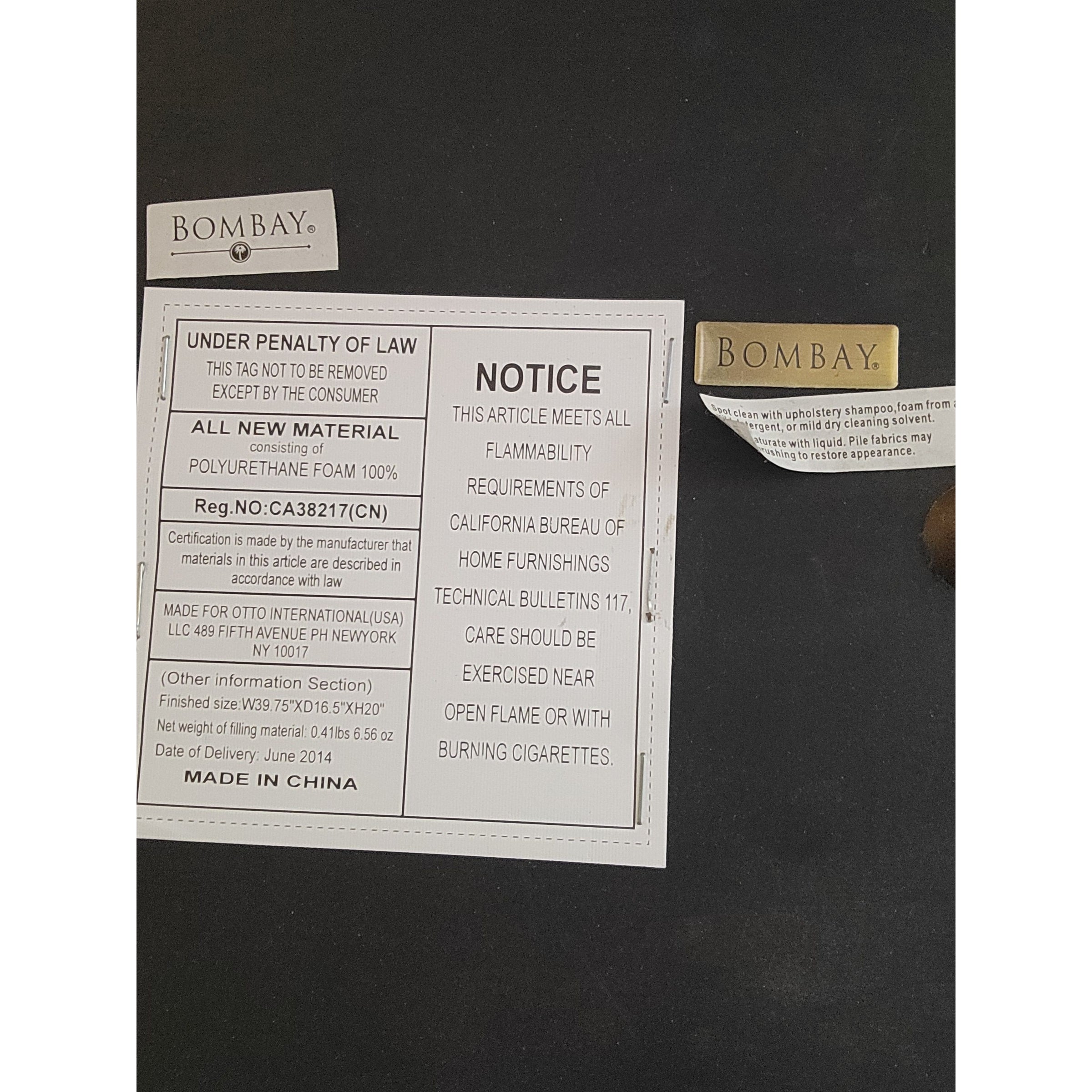 Bronze Tone X-Leg Bench w/ Upholstered Seat by Bombay