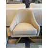 PAIR of 'Roar & Rabbit' Beige Velvet Swivel Chairs w/ Brass Legs - AS IS