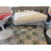 Charles Hollis Jones Lucite & Snake Embossed Leather Vanity Swivel Stool