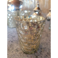 Set of 5 Large Hexagonal Mercury Glass Candle Holders