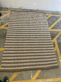 5' x 7.9' Navy & Brown Wool Weave Rug #64