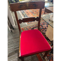 Regency Style Italian Dining Chair w/ Red Velvet & Cane