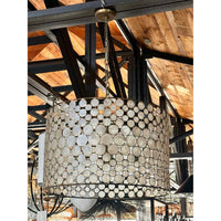 Serena Drum Chandelier by Oly Studio - Metal Frame w/ Capiz Shell Circles