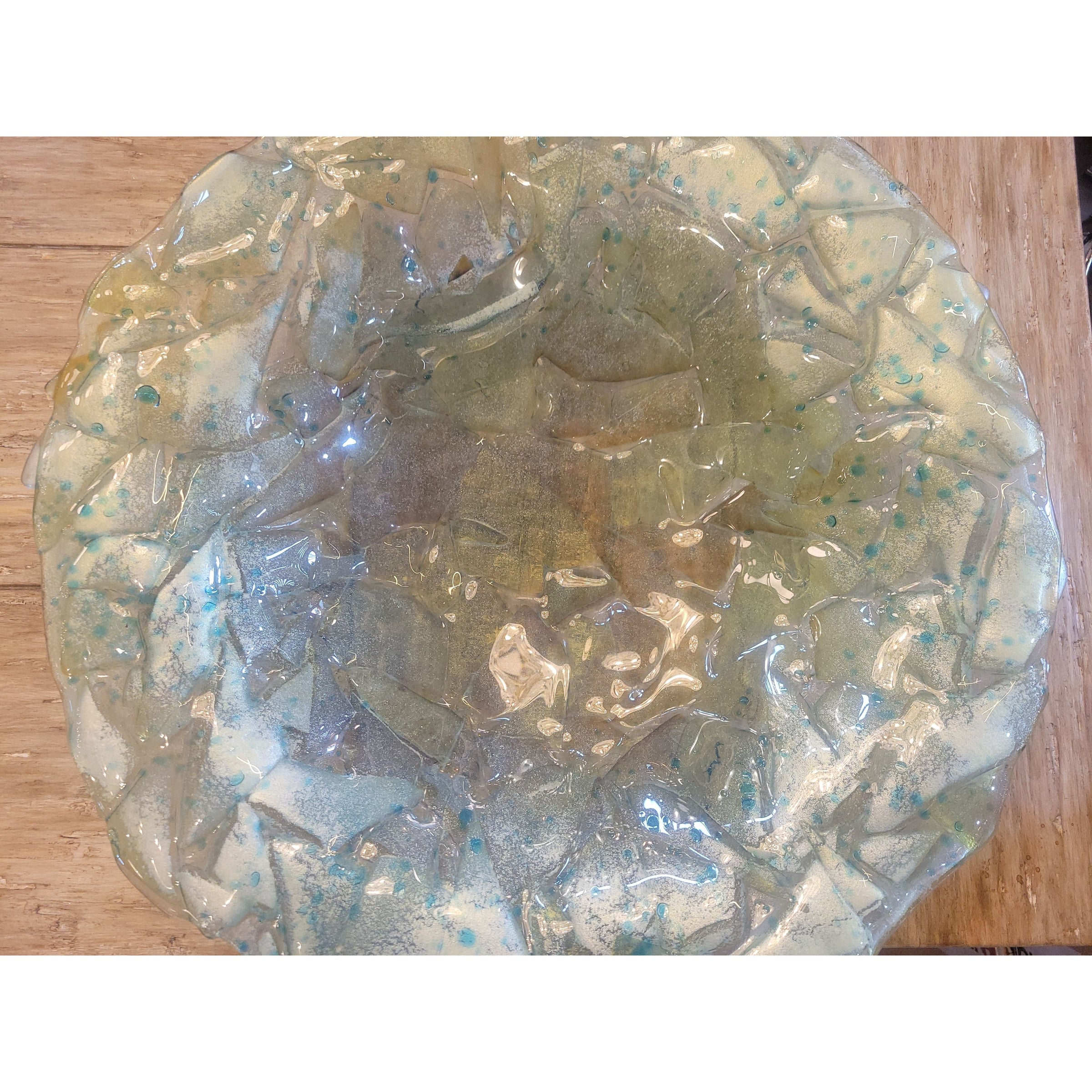 Rare Vintage Green Art Glass Bowl