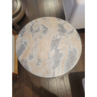 'Serafina' Sahara Faux Marble Side Table by Arteriors - colletteconsignment.com