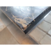 SET of 3 Fluted Black Marble Nesting Tables (AS IS)