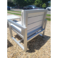 PAIR of Aluminum Lounge Chairs w/ White Poly Cushions by Gandia Blasco