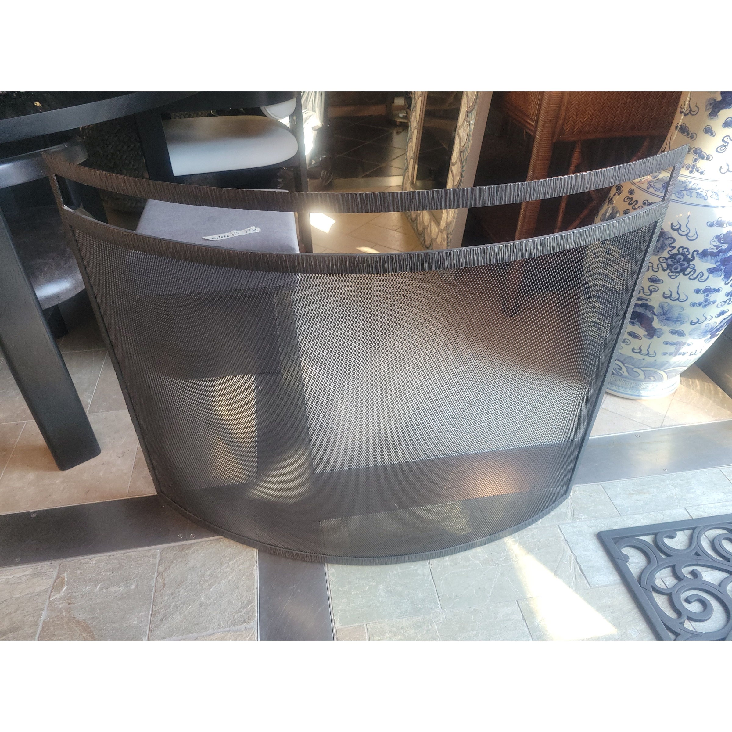 Curved Iron Fireplace Screen