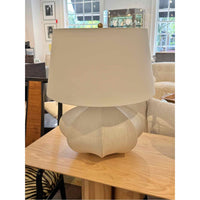 Rana Collection Matte Beige Ceramic Table Lamp by Visual Comfort w/ Shade