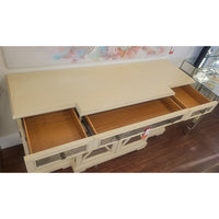 Pickled Wood Media Credenza w/ Antiqued Mirror Glass