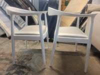 SET of 4 White Lacquered Mahogany Danish Dining Chairs by Villa & House (AS IS)