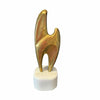 Modern Brass Sculpture on Black Marble Base