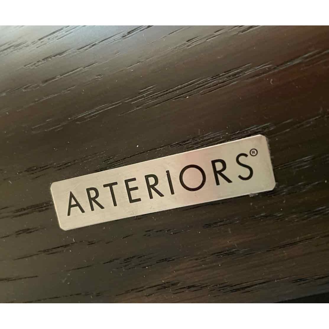 Marquetry Wood & Brass Coffee Table by Arteriors