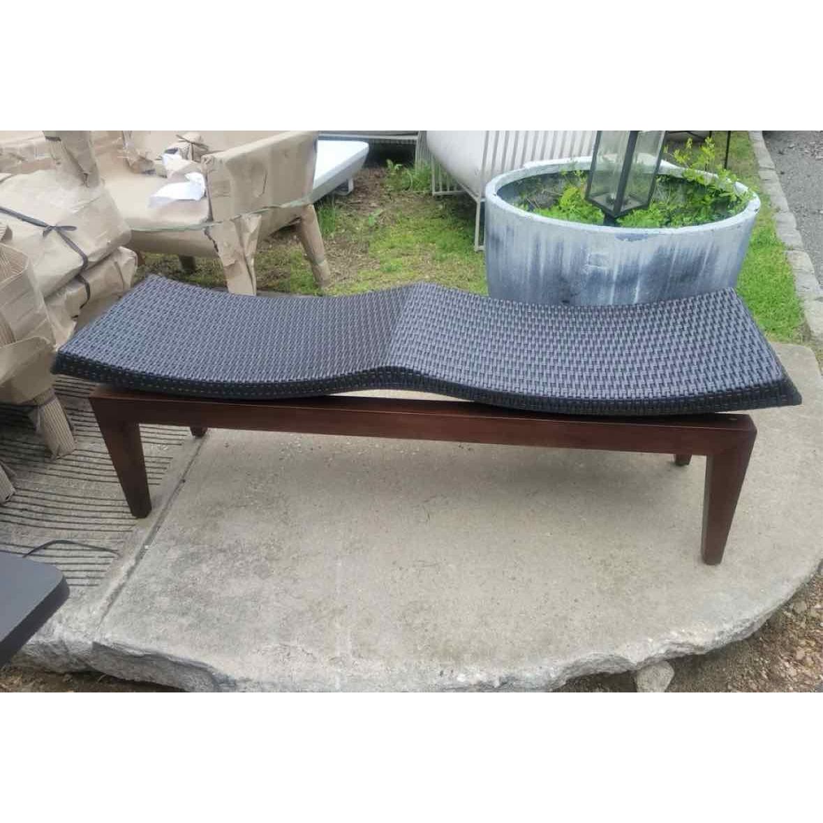 'Delhi' Dark Brown Rattan Double Bench by Walters Outdoor