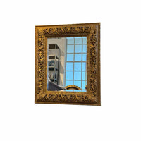 Large Rectangular Mirror w/ Carved Cherubs