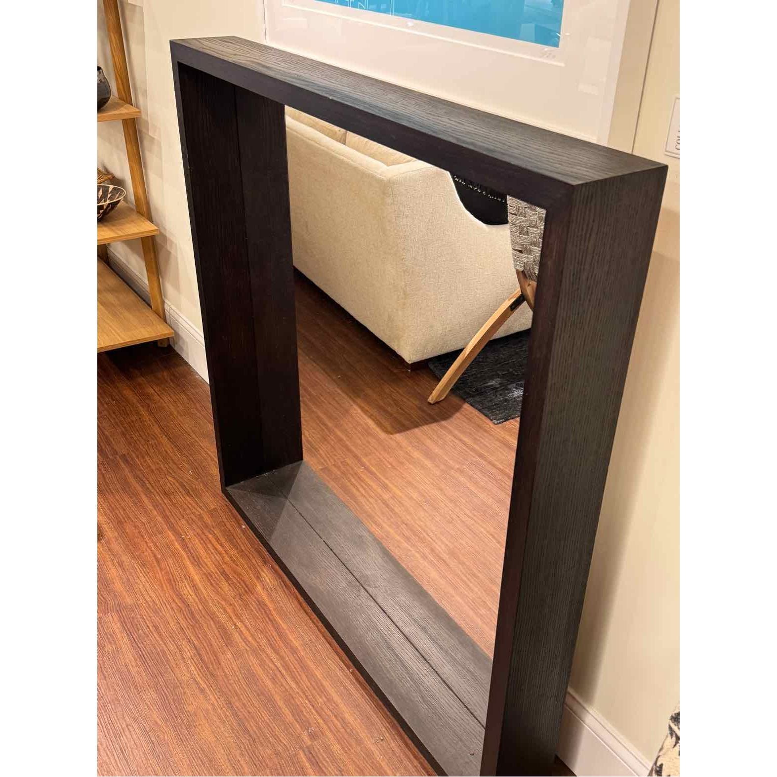 Recessed Mirror w/ Dark Wood Frame 4'Sq