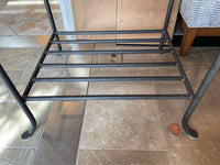 Iron Side Table w/ Dark Wood Top