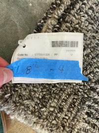 4' x 8.2' Beige Wool Rug w/ Gray Border #49