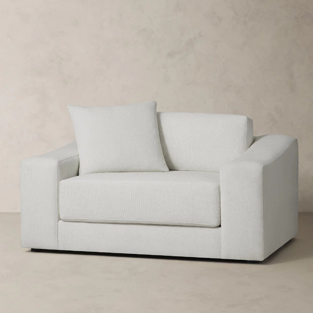 89MZXQN3 - White Upholstered Chair and a Half