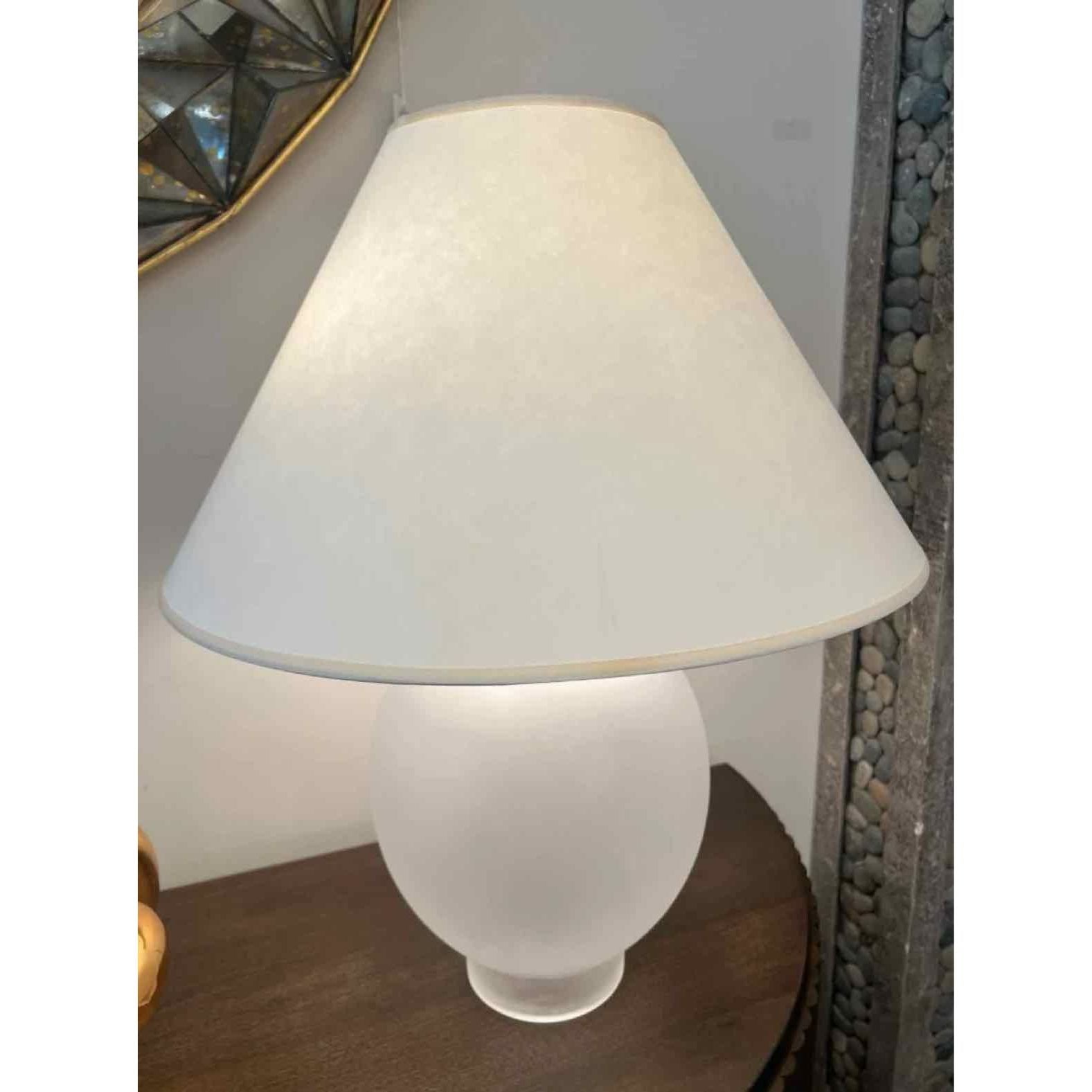 Small Glass Frosted White Lamp